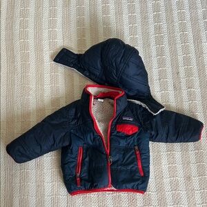 Patagonia Kids Puffer Jacket - Navy with Red Trim